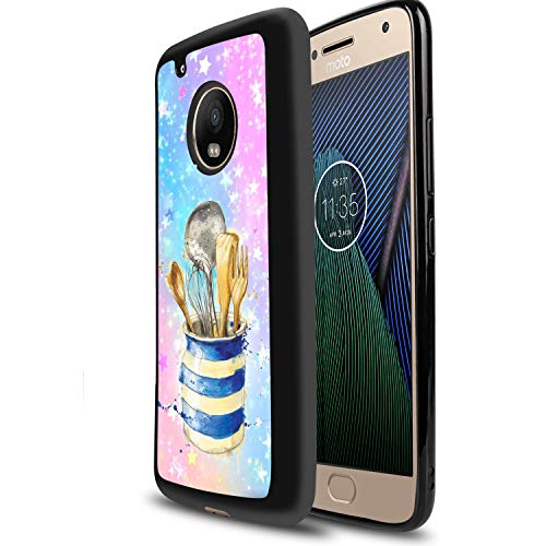 Moto G5 Plus Case, Kitchenware Shock-Absorption TPU Rubber Bumper Moto G5 Plus Case, Ultra Thin Slim Protective Cover for Moto G5 Plus-Black