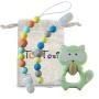 TosiTosi Baby Infant Raccoon Teething Chew Toy and 2 Pacifier Clips Set BPAFree Food Grade Silicone Teether - Unisex Durable Holder Clips with Colorful Beads - Storage Bag Included