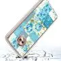 Moto G6 Case, Soft TPU Slim-Fit Flexible Ultra-Thin Clear Case, Full-Body Rugged Bumper Print Blue Flower Case for Moto G6, Transparent
