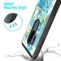 LG G7 ThinQ Case, Blue Flower Shock-Absorption TPU Rubber Bumper LG G7 ThinQ Case, Ultra Thin Slim Protective Cover for LG G7 ThinQ-Black
