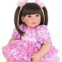 PURSUEBABY 20 Inch Real Life Reborn Girl Baby Dolls Soft Body Marissa Realistic Baby Reborn Toddler Dolls Girls with Long Brown Hair for Children Birthday & Christmas with Gift Box