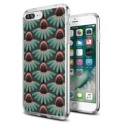 Flower Clear Edge Cell Phone Case Compatible for Apple iPhone 8 Plus and 7 Plus (5.5inch) Slim