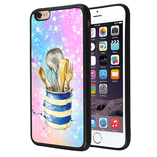 iPhone 6s 6 Case,Flexible Soft TPU Cover Shell,Slim Silicone Black Rubber Non-Slip Durable Design Protective Phone Case for iPhone 6s 6 -Kitchenware