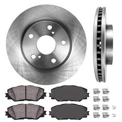 CRK11223 FRONT 275 mm Premium OE 5 Lug [2] Brake Disc Rotors + [4] Ceramic Brake Pads + Clips