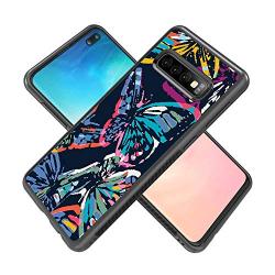 Samsung Galaxy S10 Plus Case,Flexible Soft TPU Cover Shell,Slim Silicone Black Rubber Non-Slip Durable Design Protective Phone Case for Samsung Galaxy S10 Plus -Butterfly