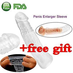 Penìs Case Cover Extension Reusable Condom Extender Crystal Penìs Wave Sleeve C0ck DìCk Sheath Enlarger Mens Spike Sleeve Silicone Delay Ejaculation Toy + Gift