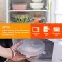 Silicone Stretch Lids 12 Pack, Reusable Durable and Expandable Food Covers Fits Various Sizes and Shape of Containers, Superior for Keeping Food Fresh, Microwave, Dishwasher -TESUE