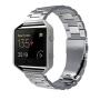 Simpeak Replacement Women Men Stainless Steel Metal Band Strap with Stailess Steel Frame for Fitbit Blaze Smartwatch (Match Link Removal Tool) - Silver