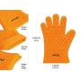 HYFEEL Silicone BBQ Cooking Gloves Kitchen Oven Mitts Heat Resistant for Baking Grilling Frying Barbeque with Fingers,1 Pair (Orange)