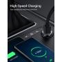 AINOPE Car Charger, 4.8A Aluminum Alloy Car Charger Adapter Dual USB Port Fast Car Charging Mini Flush Fit Compatible with iPhone Xs max/XR/x/7/6s, iPad Air 2/Mini 3, Note 9/Galaxy S10/S9/S8 ? Black