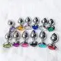 ZYYSQ Tshirt Princess Plùg B-útt Gunmetal Huge Metal Silicone Anále Beads B-útt Plùg Set Adult Sexex Toys for Men Women,Black Gem,Silicone Jewel Plùg B-útt SexX Play ZYYSQ