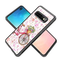 Samsung Galaxy S10 Plus Case,Flexible Soft TPU Cover Shell,Slim Silicone Black Rubber Non-Slip Durable Design Protective Phone Case for Samsung Galaxy S10 Plus -Bicycle