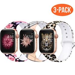 Bravely klimbing Floral Bands Compatible for Apple Watch Band 40mm 44mm 38mm 42mm Fadeless Pattern Printed Replacement Band Wristband for iWatch Series 5 4 3 2 1, for Women Men Kids