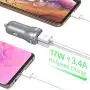 Car Charger USB Phone Charger - by TalkWorks | 17W/3.4A | Dual Port USB Universal for Apple iPhone, Ipad, Android Samsung Galaxy, GPS, Tablet, Nintendo Switch - Slate