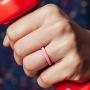 ThunderFit Womens Triangle Diamond Stackable Rings 4 Pack Thin Silicone Wedding Rings - 2.5mm Wide - 2mm Thick