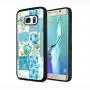 Samsung Galaxy S7 Case, Blue Flower Shock-Absorption TPU Rubber Bumper Samsung Galaxy S7 Case, Ultra Thin Slim Protective Cover for Samsung Galaxy S7-Black