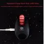 Repeated Charge Full Silicone Vibrating Cock Ring with 12 Pieces of Soft Tongue - Waterproof Rechargeable Penis Ring Vibrator-1500 r / min - Sex Toy for Male/Female or Couples