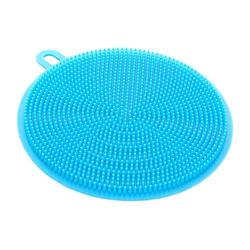 Silicone Scrubber, Silicone Multipurpose Kitchen Scrub Brush for Dish Pot and Veggies Fruit Non-Stick Pan, Blue