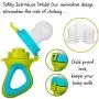 Teething Mittens for Babies with Baby Food Feeder Pacifier | Teether Set Perfect to Soothe Tender Gums | Fruit Feeder Pacifiers Safe Way to Introduce Solid Foods | Ideal Teething & First Baby Feeding