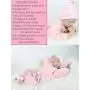 NPK Lifelike Reborn Baby Dolls Girl Soft Silicone 22 inchs 55 cm Realistic Handmade Weighted Body Pink Rabits Outfit Eyes Closed Sleeping