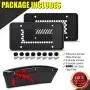Qeve Silicone License Plate Frames, 2 Pack :: Durable Car Tag Holders with 8 Screws & Screw Covers (Included) :: Wont Scratch, Rattle, Rust, or Break :: Comes with Bonus Car Seat Filler