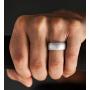 ThunderFit Silicone Rings, 7 Rings / 1 Ring Wedding Bands for Men - 8.7 mm Wide - 2.5mm Thick