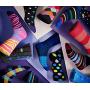 Pattern Socks,Socks Colorful Hexagons X Shapes Chevron