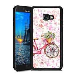 Samsung Galaxy A3 2017 Case,Flexible Soft TPU Cover Shell,Slim Silicone Black Rubber Non-Slip Durable Design Protective Phone Case for Samsung Galaxy A3 2017 -Bicycle