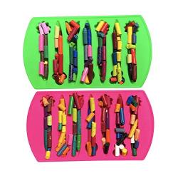 Crayon 2 Girly Flowers & Bug Shaped Chunky Silicone Oven Safe Crayon Molds (Makes 14 Crayons) Reusable - by My Fruit Shack