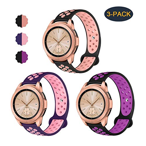 Valband Compatible Samsung Galaxy Watch (42mm) Band/Galaxy Watch Active (40mm) Bands, Soft Silicone 20mm Watch Band Replacement Sport Strap Wristband for Women Men