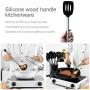 9Pcs Stainless Steel Kitchen Utensils Set Tube Handle Silicone Pot Shovel Food Clip Kitchenware Accessories Cooking Utensil Set,Black