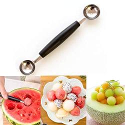 Cocotana Dual Double End Watermelon Baller Scoop Fruit Spoon Stalinless Steel Ice Cream Dessert Sorbet Ware - Scoop Stainless Watermelon Icecream Cream Peeler Spoon Kitchen S