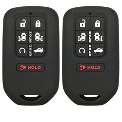 2Pcs Coolbestda Silicone 7buttons Key Fob Remote Skin Cover Protector Keyless Entry Case Accessories for 2018 Honda Odyssey elite