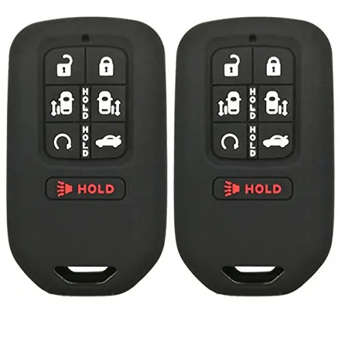 2Pcs Coolbestda Silicone 7buttons Key Fob Remote Skin Cover Protector Keyless Entry Case Accessories for 2018 Honda Odyssey elite