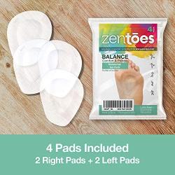 ZenToes Metatarsal Pads Ball of Foot Cushions Adhere to Shoes for Neuroma, Metatarsalgia Pain Relief – 4 Pack (2 Pairs)