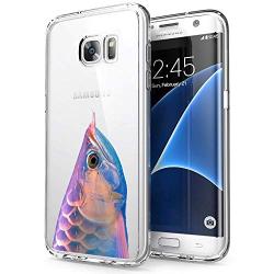 Samsung Galaxy S7 Case, Soft TPU Slim-Fit Flexible Ultra-Thin Clear Case, Full-Body Rugged Bumper Print Arowana Case for Samsung Galaxy S7, Transparent
