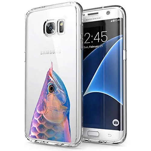 Samsung Galaxy S7 Case, Soft TPU Slim-Fit Flexible Ultra-Thin Clear Case, Full-Body Rugged Bumper Print Arowana Case for Samsung Galaxy S7, Transparent