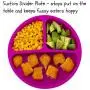 Baby Feeding Set | Silicone Bib Plates Bowls Spoons | Divided Plate Suction Bowl & Soft Spoon Aids Self Feeding | Adjustable Bib Easily Wipe Clean | Spend Less Time Cleaning Up After Toddler/Babies
