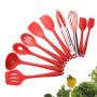 Kitchenware Silicone Kitchenware Set of 10 Non-sticker Silicone Kitchenware Set Cooking Kitchen Gadget, black