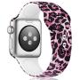 KOLEK Floral Bands Compatible with Apple Watch 42mm 44mm, Silicone Cheetah Printed Replacement Bands for iWatch Series 4 3 2 1, Pink Leopard, M, L