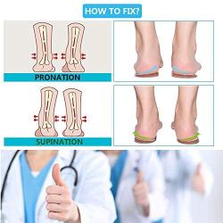 Medial & Lateral Heel Wedge Silicone Insoles, Supination & Pronation Corrective Heel Insoles, Gel Adhesive Shoe Inserts for Foot Alignment, Knock Knee Pain, Bow Legs, O/X Type Leg-3 Pairs