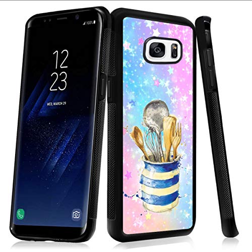Samsung Galaxy S7 Case, Kitchenware Shock-Absorption TPU Rubber Bumper Samsung Galaxy S7 Case, Ultra Thin Slim Protective Cover for Samsung Galaxy S7-Black