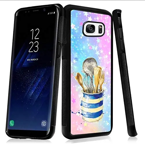 Samsung Galaxy S7 Case, Kitchenware Shock-Absorption TPU Rubber Bumper Samsung Galaxy S7 Case, Ultra Thin Slim Protective Cover for Samsung Galaxy S7-Black