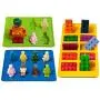 Youdepot Yellow Building Brick Blue Green Multi-size Minifigure Silicone Ice Tray Candy Mold Set (Blue/Green/Yellow)