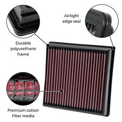 K&N engine air filter, washable and reusable:  1990-1997 Toyota/Lexus (Land Cruiser, LX450) E-2443