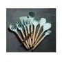 9pcs Silicone Utensils Cooking Utensil Set, Non-Stick Pan, Heat Resistant, Beech Silicone Baking Set, Hygienic, Kitchen, Cooker Cooking, Kitchenware Set.