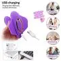 Remote Control Invisible Wearable Vibrantor Silicone Waterproof USB Rechargeable Heating Function Adullt Toys for Women(Purple)