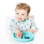 Bumkins Silicone Grip Dish, Suction Plate, Divided Plate, Baby Toddler Plate, BPA Free, Microwave Dishwasher Safe ? Blue