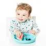 Bumkins Silicone Grip Dish, Suction Plate, Divided Plate, Baby Toddler Plate, BPA Free, Microwave Dishwasher Safe ? Blue