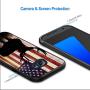Samsung Galaxy S6 Case with American Flag Pattern Whimsical Design Bumper Black Soft TPU and PC Protection Anti-Slippery &Fingerprint Case for Samsung Galaxy S6